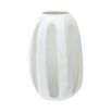 Glass vase with white finish details