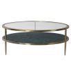 Green marble round coffee table 