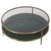 Green marble round coffee table 