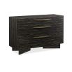 An opulent dresser by Caracole with an ebony finish and golden hardware