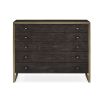 Captivating chest of drawers with brass accents and five spacious drawers