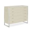 Glamorous cream finished chest of drawers with nickel details