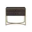 Gorgeous bedside table with brass frame detailing 