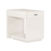 Modern, luxurious design side table with drawer and lower shelf for storage 