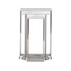 Luxurious stacked set of side tables with silver base and white marble surface