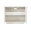 Gorgeously understated side cabinet with shelving and drawers for storage