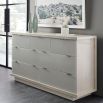 Contemporary chest of drawers with cream and grey finishes