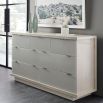 Contemporary chest of drawers with cream and grey finishes