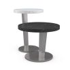 Glamorous round white marble side table with modern design 