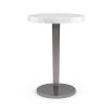 Glamorous round white marble side table with modern design 