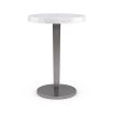 Glamorous round white marble side table with modern design 