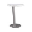 Glamorous round white marble side table with modern design 