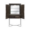 Mesmerising and sophisticated bar cabinet with metal frame and rich wood veneer