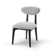 A statement dining chair with a gorgeous grey upholstery