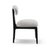 A statement dining chair with a gorgeous grey upholstery