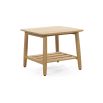 Stunning natural wood side table with under-table storage