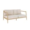 Exquisitely cosy loveseat with natural wooden frame 