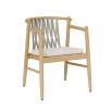 Gorgeous scandi inspired dining chair with arms and woven back