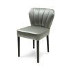 A contemporary dining chair with a fluted back
