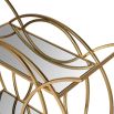 A luxurious, two-tier drinks trolley with a circular design and glamorous gold finish