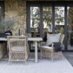 grey woven outdoor dining chair, traditional style 