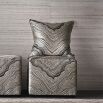 Luxurious marble effect patterned square silk cushion
