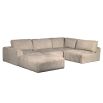 Beautiful corduroy modular corner sofa in beige