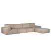 Beautiful corduroy modular corner sofa in beige