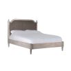 kingsize Scandinavian bed with wicker headboard