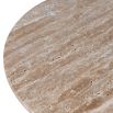 Elegant side table with circular top composed of travertine