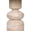 Elegant side lamp with carved travertine base.
