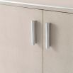 Elegant TV cabinet with shagreen finish and nickel accents