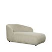 Ivory coloured chaise longue with corduroy style upholstery