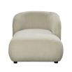 Ivory coloured chaise longue with corduroy style upholstery