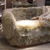 Three seater sheepskin sofa with light brown fluff