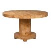 Circular dining table in smooth burl wood finish