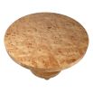 Circular dining table in smooth burl wood finish