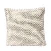 Beige textured square cushion