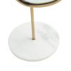 organic shaped table mirror with vintage gold frame and marble base