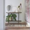 organic shaped table mirror with vintage gold frame and marble base