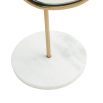 Timeless single stand brass mirror on white marble base