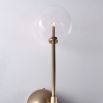 Retro natural brass wall lamp with clear glass globes