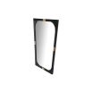 Large oblong mirror with rectangular frame and brass accents