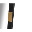 Large oblong mirror with rectangular frame and brass accents