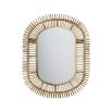 Stunning wooden round wall mirror