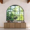 Natural wood sideboard with four cupboards