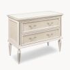 two drawer antique chest with whitewashed wood