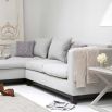 Modern L-shaped chaise chic style sofa with luxury rectangular cushions