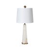 Enchanting table lamp with alabaster base and brass accents