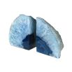 Crystal blue agate pair of bookends